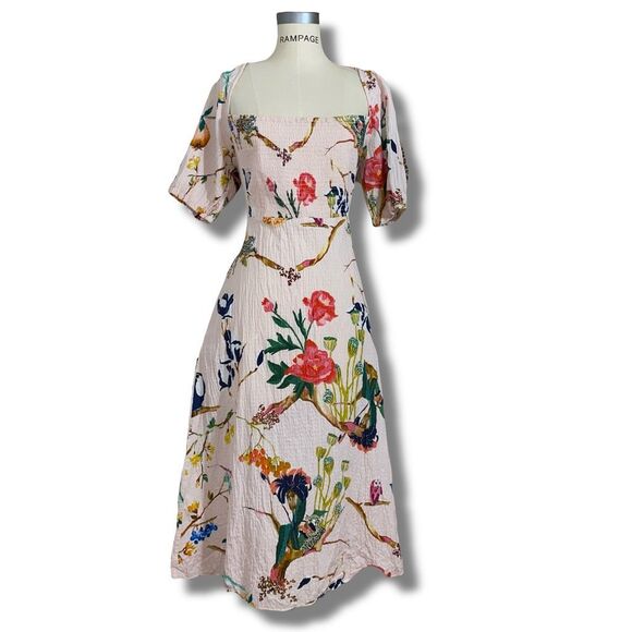 Tanya Taylor Dresses & Skirts - Tanya Taylor Women’s Size XS Lucinda Off The Shoulder Midi Dress Pink RUNS LARGE